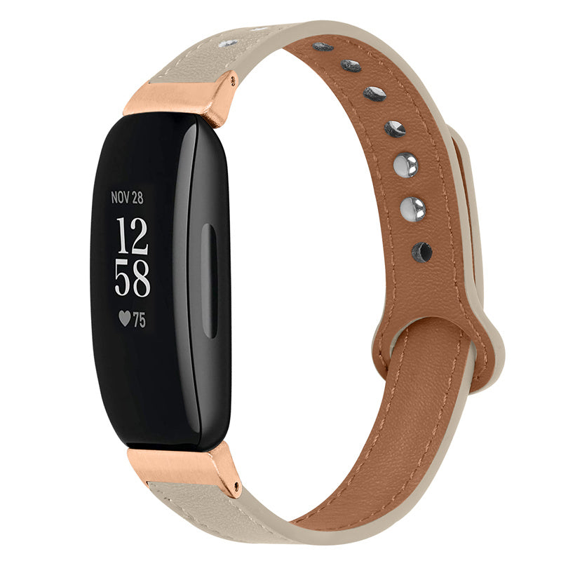 For Fitbit Inspire Inspire HR Inspire 2 Ace 2 Double Snap Button Watch Strap Genuine Cowhide Leather Wrist Band Rose Gold Connector For Fitbit Inspire Inspire HR Inspire 2 Ace 2 Double Snap Button Watch Strap Genuine Cowhide Leather Wrist Band Rose Gold Connector